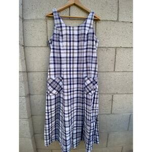 Vintage St John’s Bay Plaid Linen/Cotton Dress